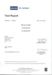 Intertek Testing Services - Test Report, Hexoloy SA/SP