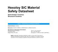 HexoloyÂ® SiC - Material Safety Data Sheets MSDS No. MSDS-434A