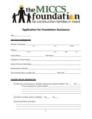 Application for Foundation Assistance - miccs