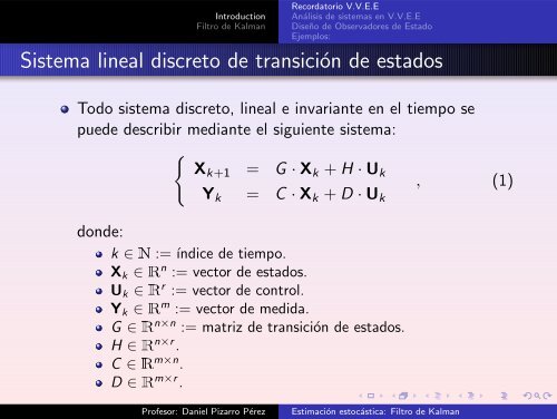 El Filtro de Kalman - Departamento de ElectrÃ³nica - Universidad de ...