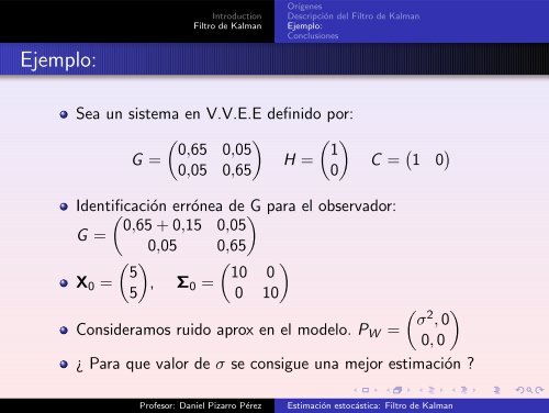 El Filtro de Kalman - Departamento de ElectrÃ³nica - Universidad de ...