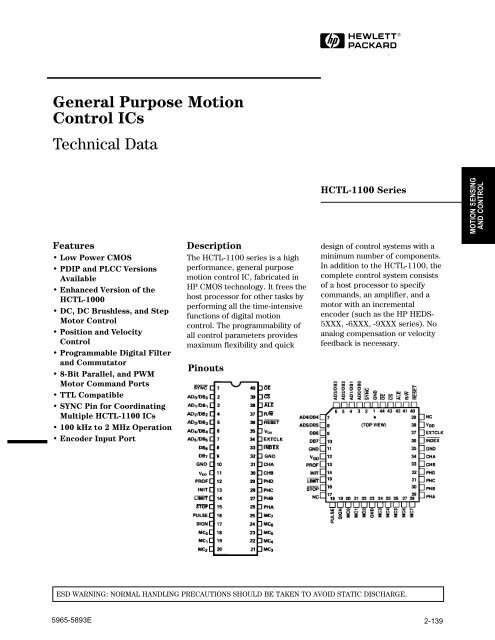General Purpose Motion Control ICs Technical Data H