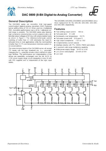 DAC 0800 (8-Bit Digital-to-Analog Converter) - Departamento de ...