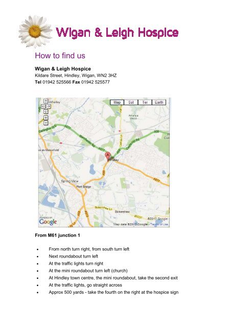 How to find us - Wigan & Leigh Hospice