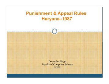 Punishment & Appeal Rules Haryanaâ1987 - HIPA