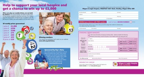 Lottery leaflet - Wigan & Leigh Hospice