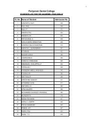 2009-10 Batch Students List - Pariyaram medical College