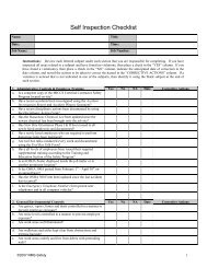 Self Inspection Checklist - miccs