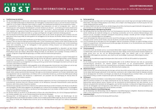 Media-Informationen - Flüssiges Obst