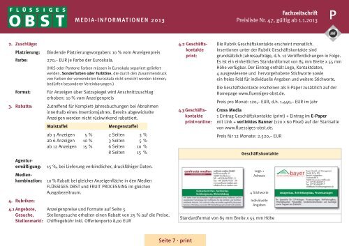 Media-Informationen - Flüssiges Obst