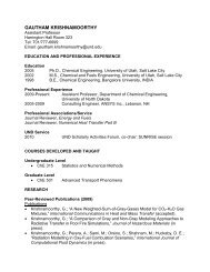Dr. Krishnamoorthy's resume - University of North Dakota
