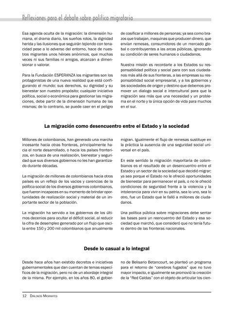 revista migrantes No. 1 copia - Observatorio de Migraciones