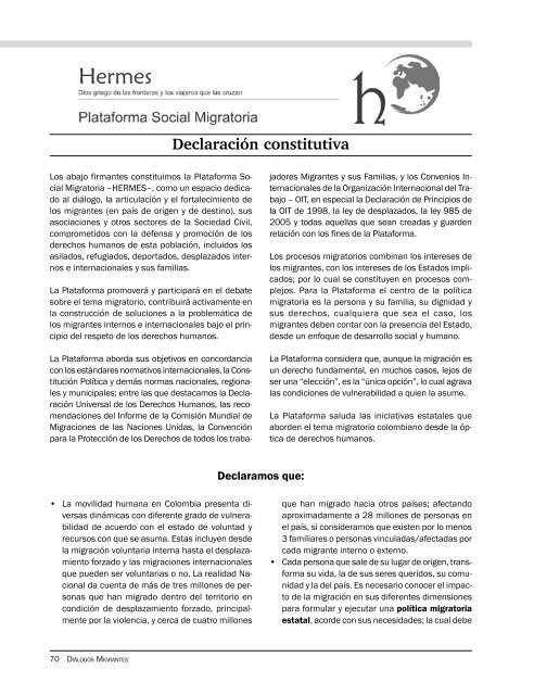 revista migrantes No. 1 copia - Observatorio de Migraciones