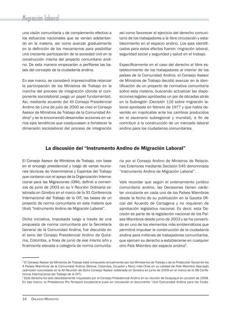 El Parlamento Andino y los trabajadores migrantes andinos