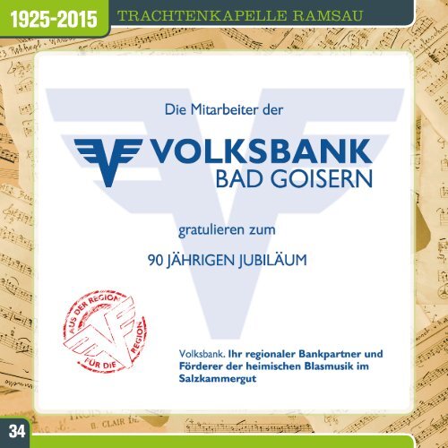 90 Jahre Trachtenkapelle Ramsau - Festschrift 2015
