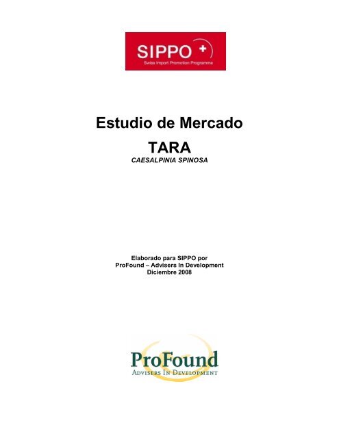 Estudio de Mercado TARA - Biocomercio en el Perú - Promperu