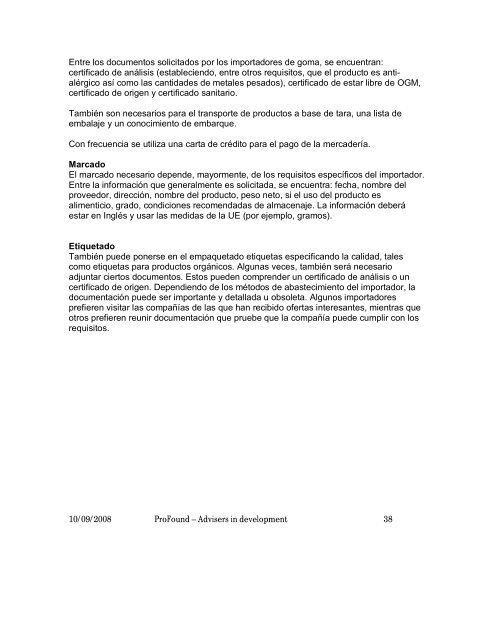 Estudio de Mercado TARA - Biocomercio en el Perú - Promperu