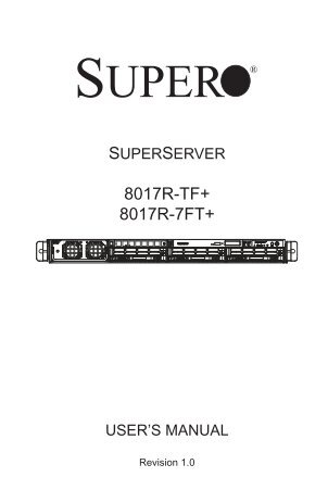 8017R-TF+ 8017R-7FT+ - Supermicro