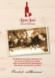 Bon Josi Speise- und Getränkekarte 2015