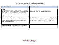 2013-14 Kindergarten Social Studies Curriculum Map Standards ...