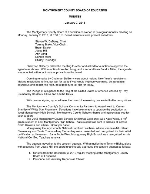 Enclosure 2 - Montgomery County Schools
