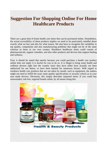 online healthcare products