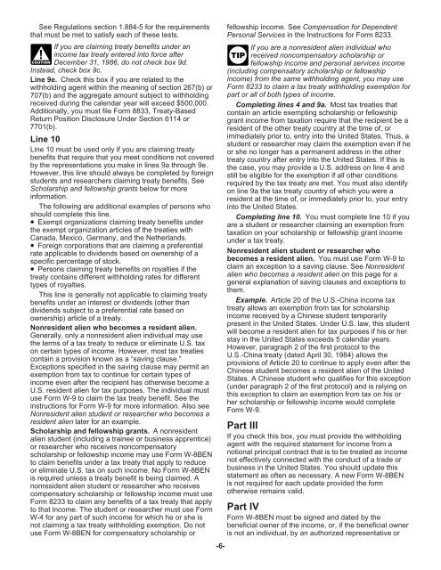 Form W-8BEN (Rev. February 2006) - NASA Federal Credit Union