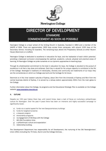 DIRECTOR OF DEVELOPMENT - Newington College