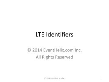 LTE Identifiers - EventHelix.com