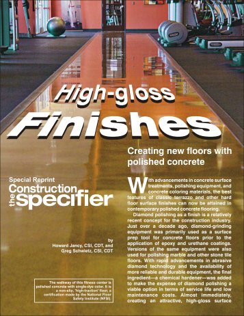 Creating new floors with polished concrete - Butterfield Color