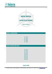 NEW ISKRA APPLICATIONS - Iskra Avtoelektrika d.d.