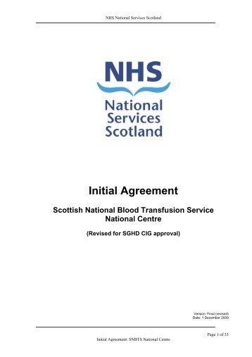 pdf Initial Agreement - Scottish National Blood Transfusion Service