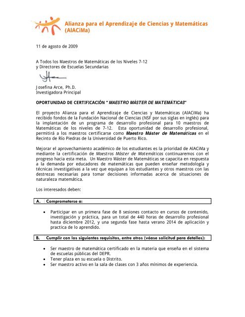 Carta solicitud - Alacima