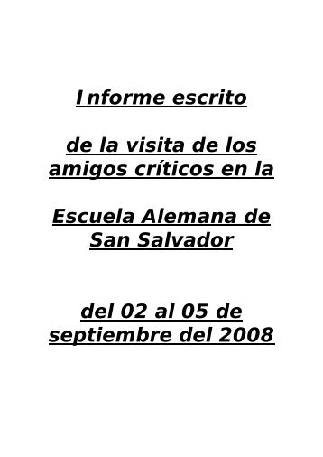 Informe de los Peers en EspaÃ±ol - Escuela Alemana