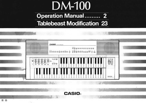 Casio DM-100 Owner's Manual - Casio SK-1