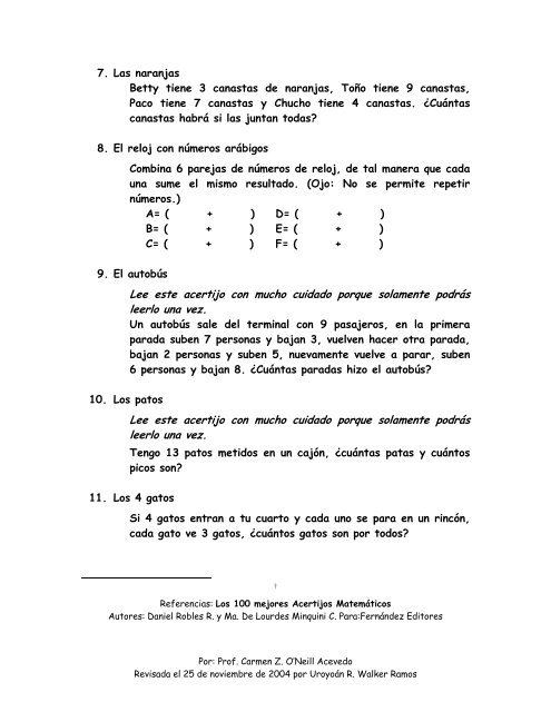 Actividad: ¡A Jugar con Acertijos Matemáticos!† - Alacima