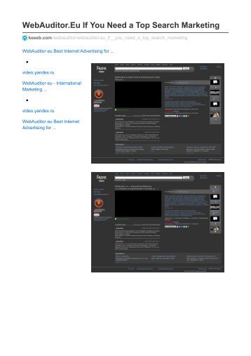 #WebAuditor.Eu If You Need a Top Search Marketing