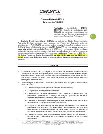 Processo LicitatÃ³rio 03/2012 Carta-convite nÂº 03/2012 ... - Ibravin
