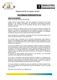 COLUMNAS PERIODISTICAS - Congreso del Estado de Guerrero