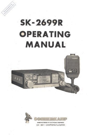 Sommerkamp - SK-2699R User manual