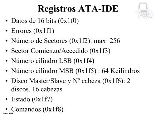 Tema 7. Interfaces con los Periféricos de Almacenamiento