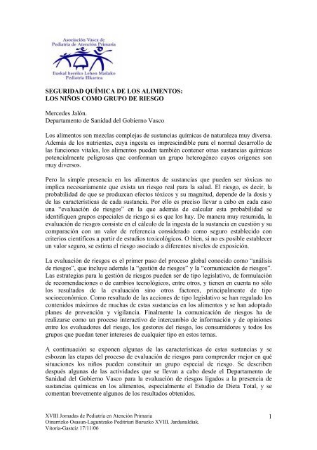 Documento pdf - AsociaciÃ³n Vasca de PediatrÃ­a de AtenciÃ³n Primaria