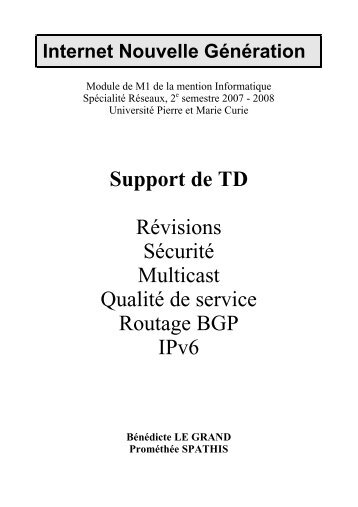 Support de TD RÃ©visions SÃ©curitÃ© Multicast QualitÃ© de service ...