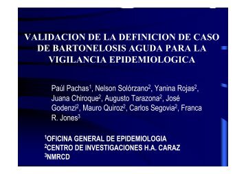 validacion de la definicion de caso de bartonelosis ... - BVS - INS