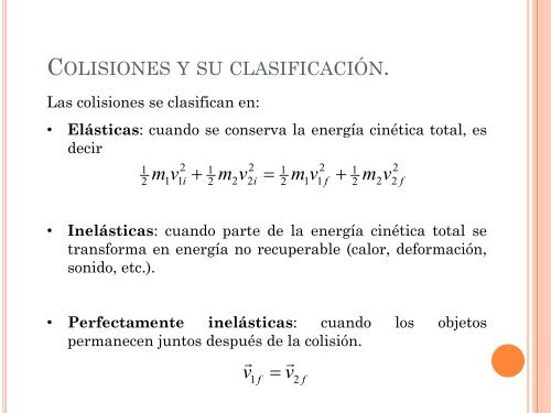 Tema 3: Conservación del momento lineal - Página personal de ...