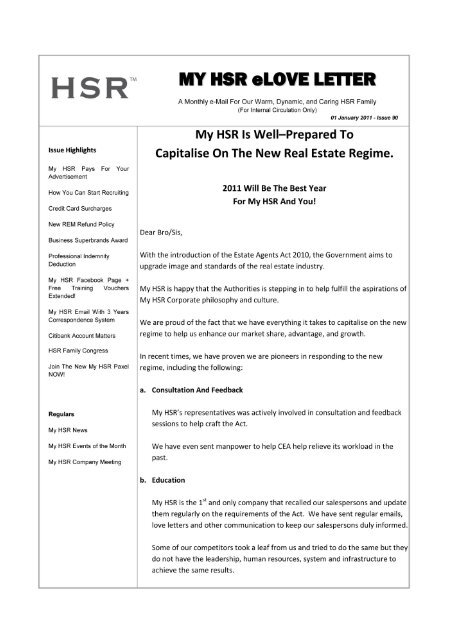 My Hsr Elove Letter Hsr Com Sg