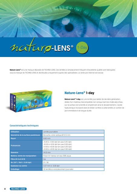 Catalogue lentilles de contact 2013-2014 - techno-lens sa
