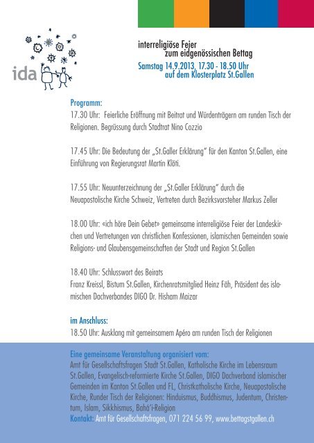 Flyer mit Programm - IDA