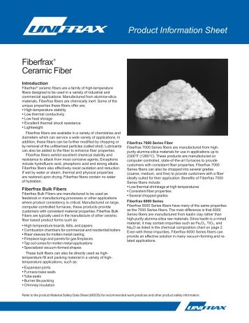 Product Information Sheet FiberfraxÂ® Ceramic Fiber - Directories