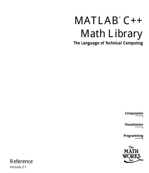 MATLAB C++ Math Library Reference